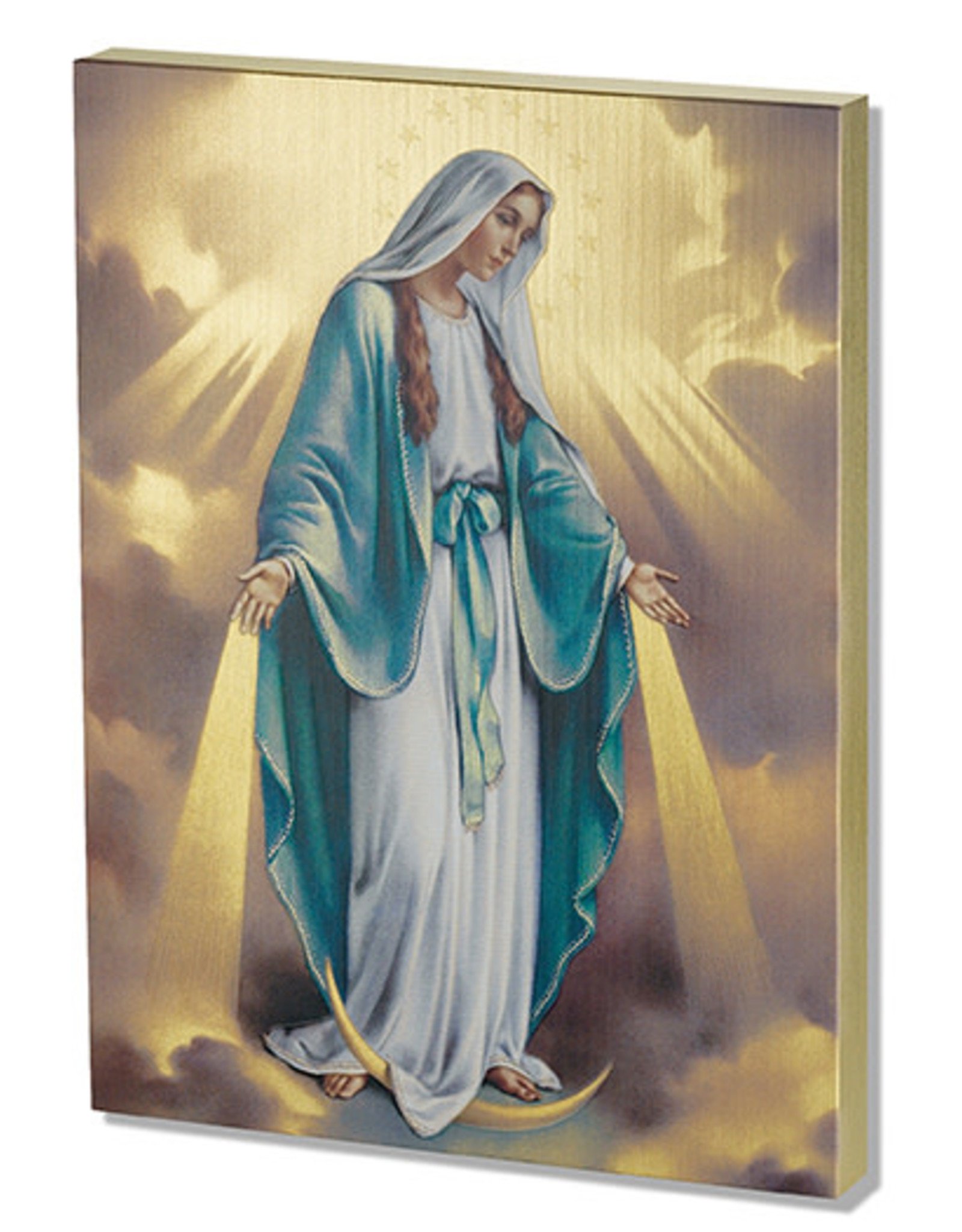 Hirten Plaque - Our Lady of Grace, Gold Embossed (7.5x10")
