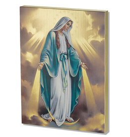 Hirten Plaque - Our Lady of Grace Large Gold Embossed 7.5x10