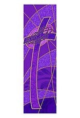 Purple Cross with Crown of Thorns Banner 2'x6'
