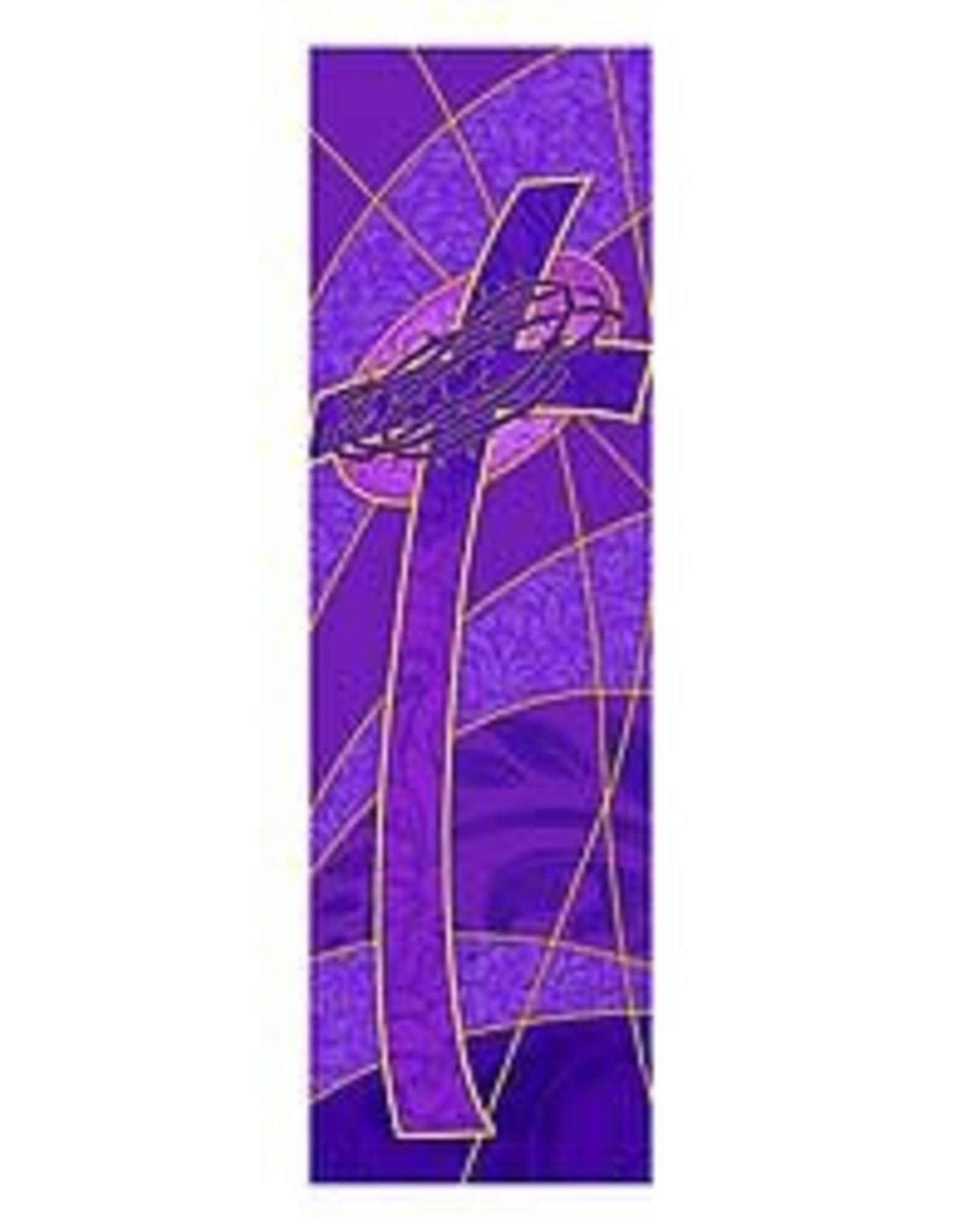 Purple Cross with Crown of Thorns Banner 2'x6'