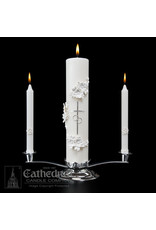 Cathedral Candle Silver & White Wedding (Unity) Candle Set