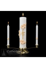 Cathedral Candle Gold & Cream Wedding Candle Set