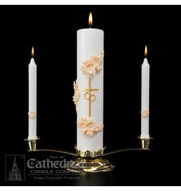 Cathedral Candle Gold & Cream Wedding Candle Set
