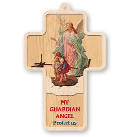 Hirten Cross Guardian Angel Laser Engraved 5"