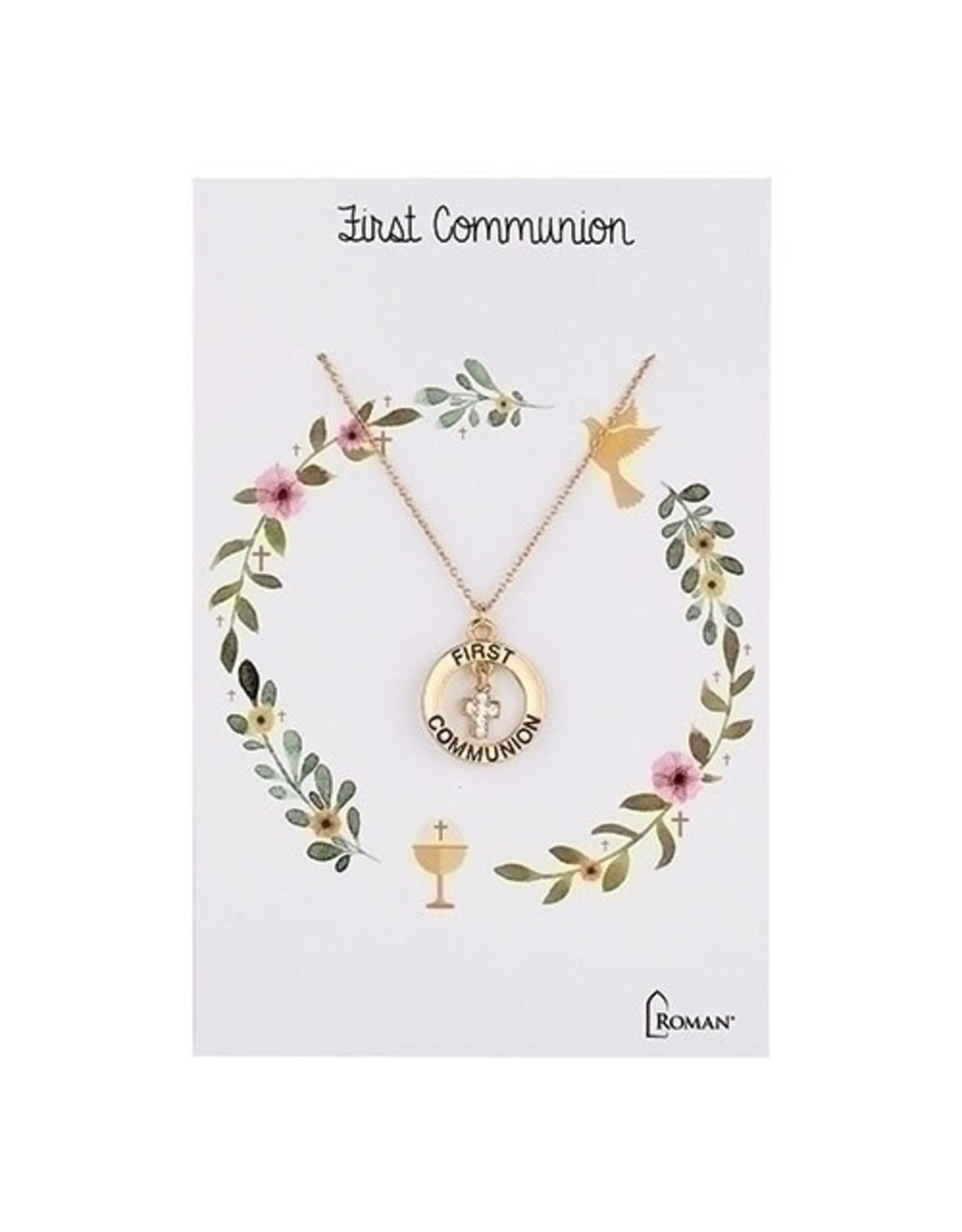First Communion Carded Gold Necklace