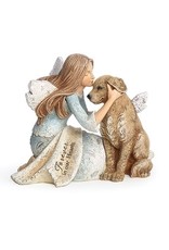 Roman Angel with Dog Memorial Figurine