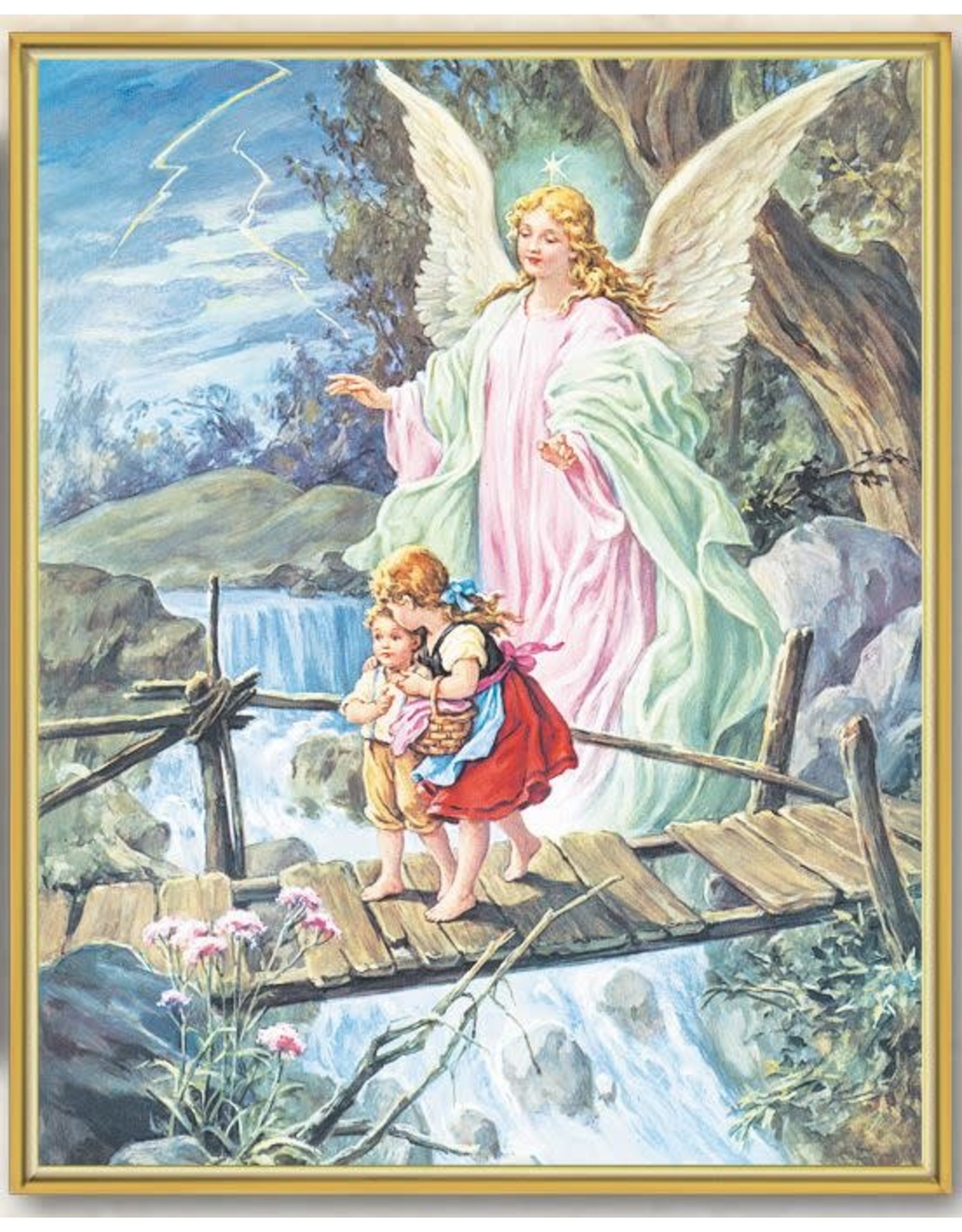 Hirten Plaque - Guardian Angel Gold Mylar 8x10