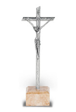 Hirten Standing Crucifix 5" Silver Marble Base