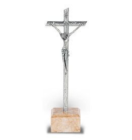 Hirten Standing Crucifix 5" Silver Marble Base