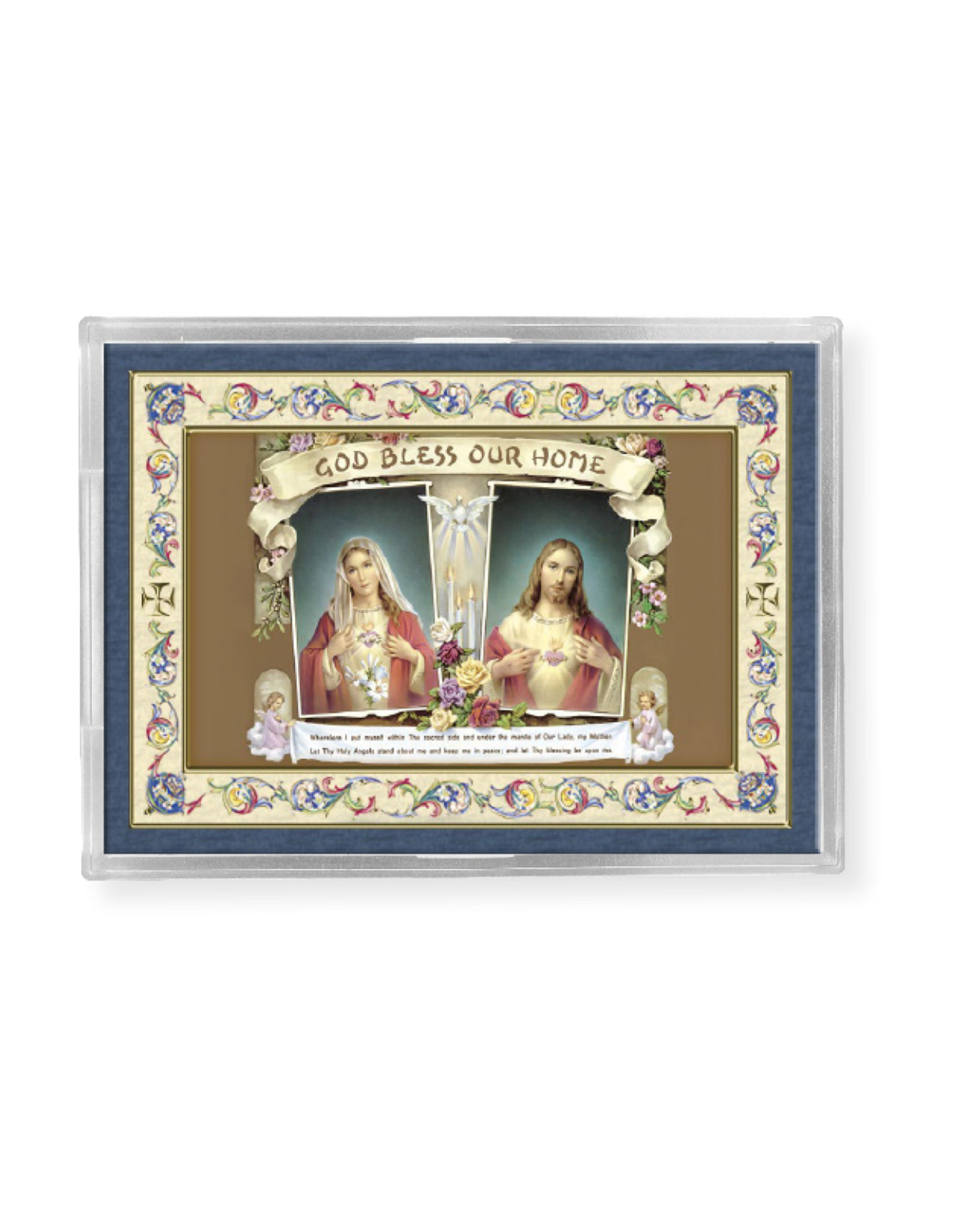 Hirten Plaque/Magnet - God Bless Our Home, Sacred & Immaculate Hearts
