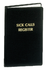 Small Sick Call Register - 1800 Entries