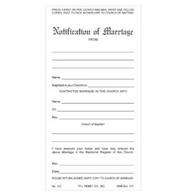 Remey, F.J. Marriage Notification - 3 Part Set (100)