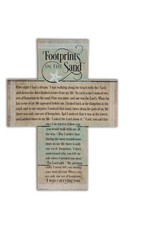 Abbey & CA Gift Footprints Cross with Easel (7x10)