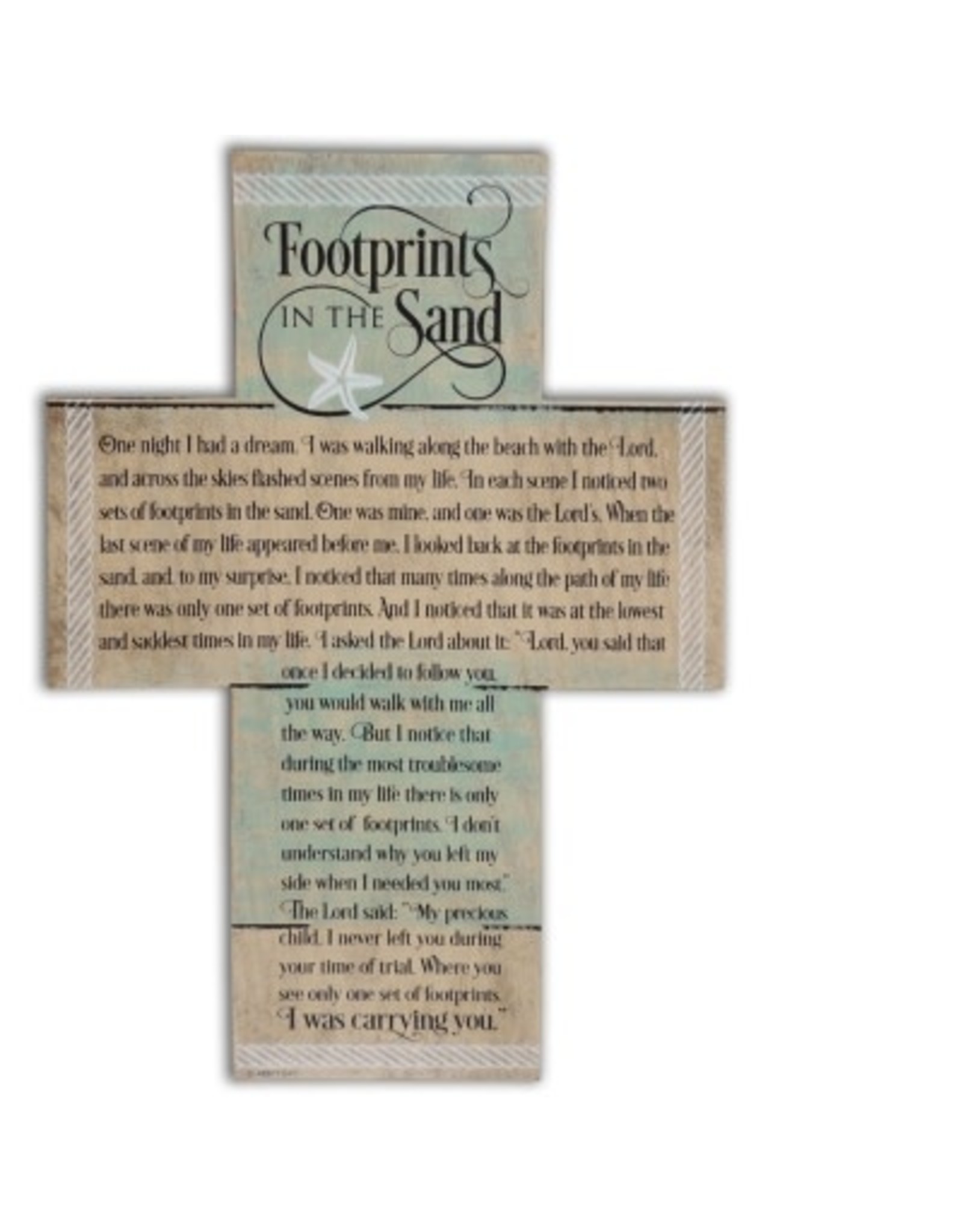 Abbey & CA Gift Footprints Cross with Easel (7x10)