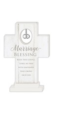 Abbey & CA Gift Standing Marriage Blessings Cross 6" with Charm