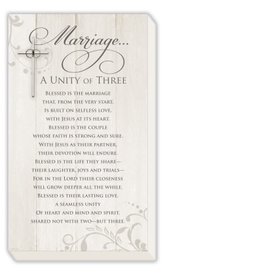 Abbey & CA Gift Marriage Unity of Three Plaque 17x10