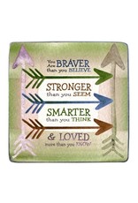 Abbey & CA Gift Braver, Stronger, Smarter, & Loved Metal Plaque (3.5")