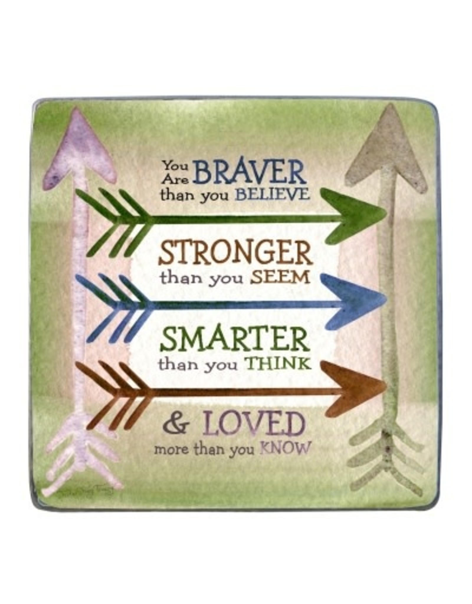 Abbey & CA Gift Braver Stronger Smarter & Loved Metal 3.5" Plaque