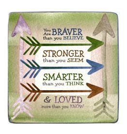 Abbey & CA Gift Braver Stronger Smarter & Loved Metal 3.5" Plaque