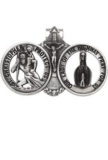 Abbey & CA Gift Visor Clip - St. Christopher/Our Lady of the Highway/Crucifix