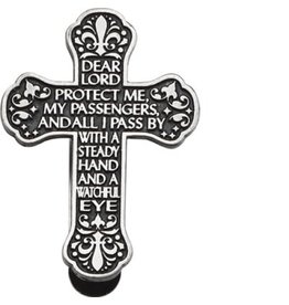 Abbey & CA Gift Visor Clip- Dear Lord Motorist Prayer Cross