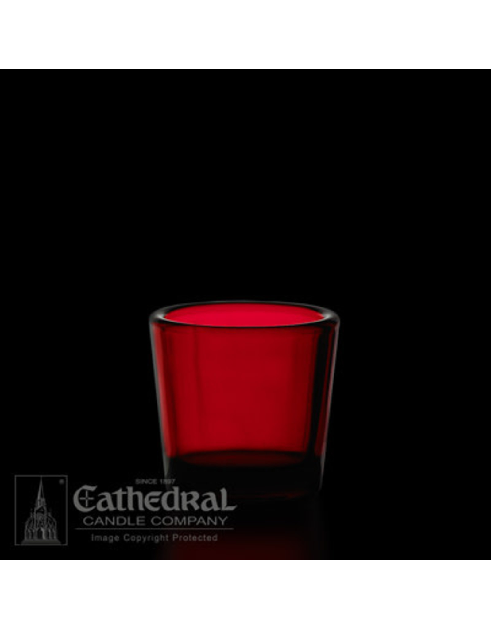 Cathedral Candle Votive Light Glasses - Ruby, 2-10 Hour (12)
