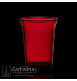 Cathedral Candle Votive Light Glasses - Ruby, 24 Hour (12)