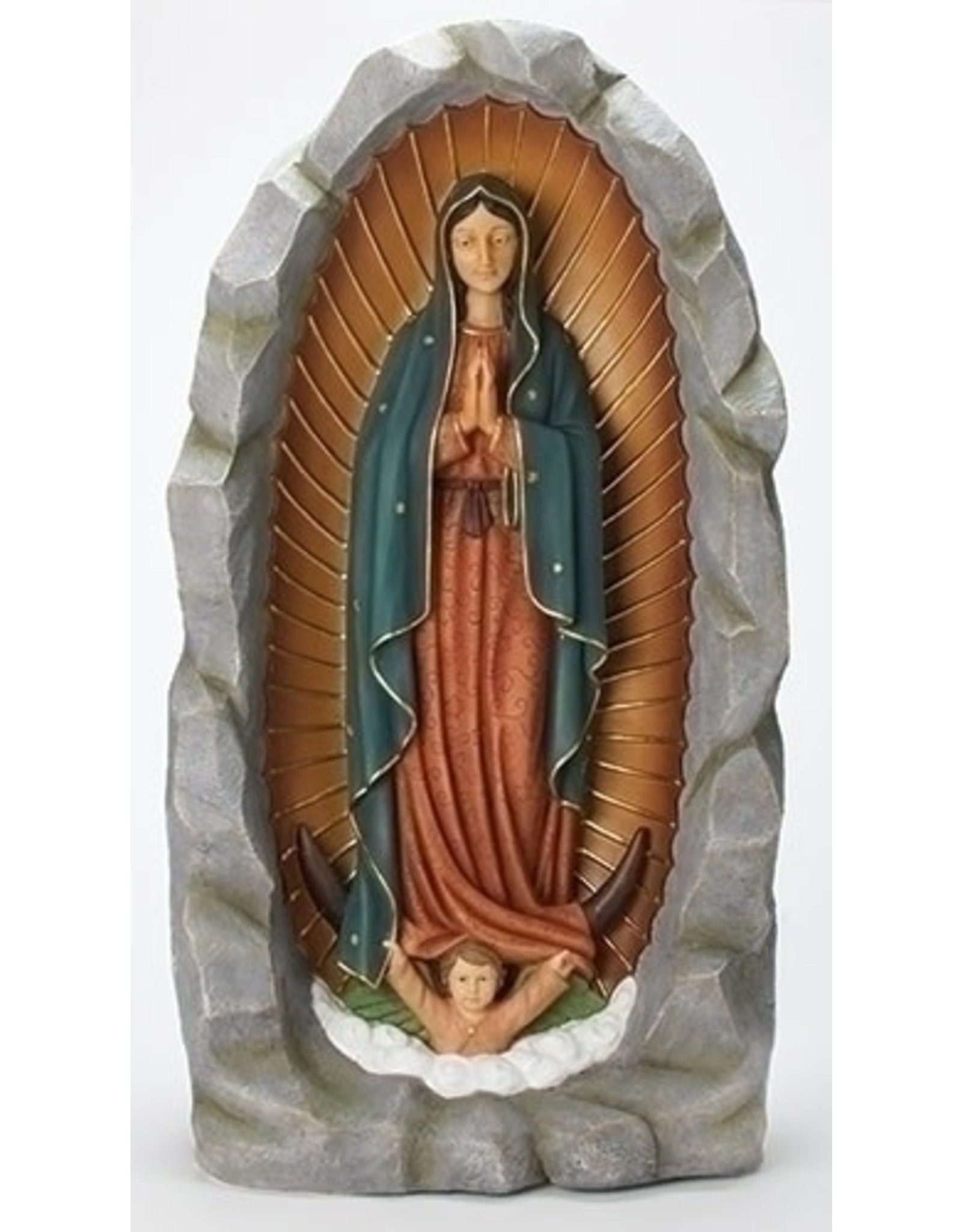 Roman Our Lady of Guadalupe Grotto Garden Statue 36"