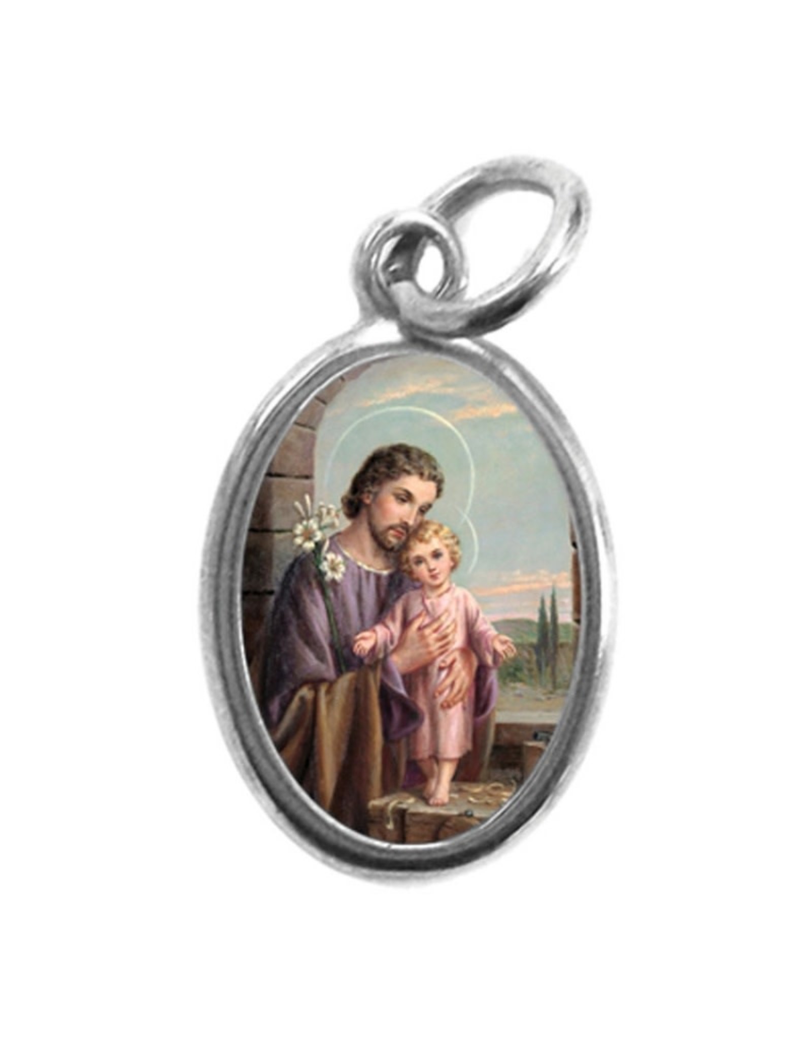 San Francis St. Joseph Medal Silver/Color