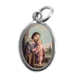San Francis St. Joseph Medal Silver/Color