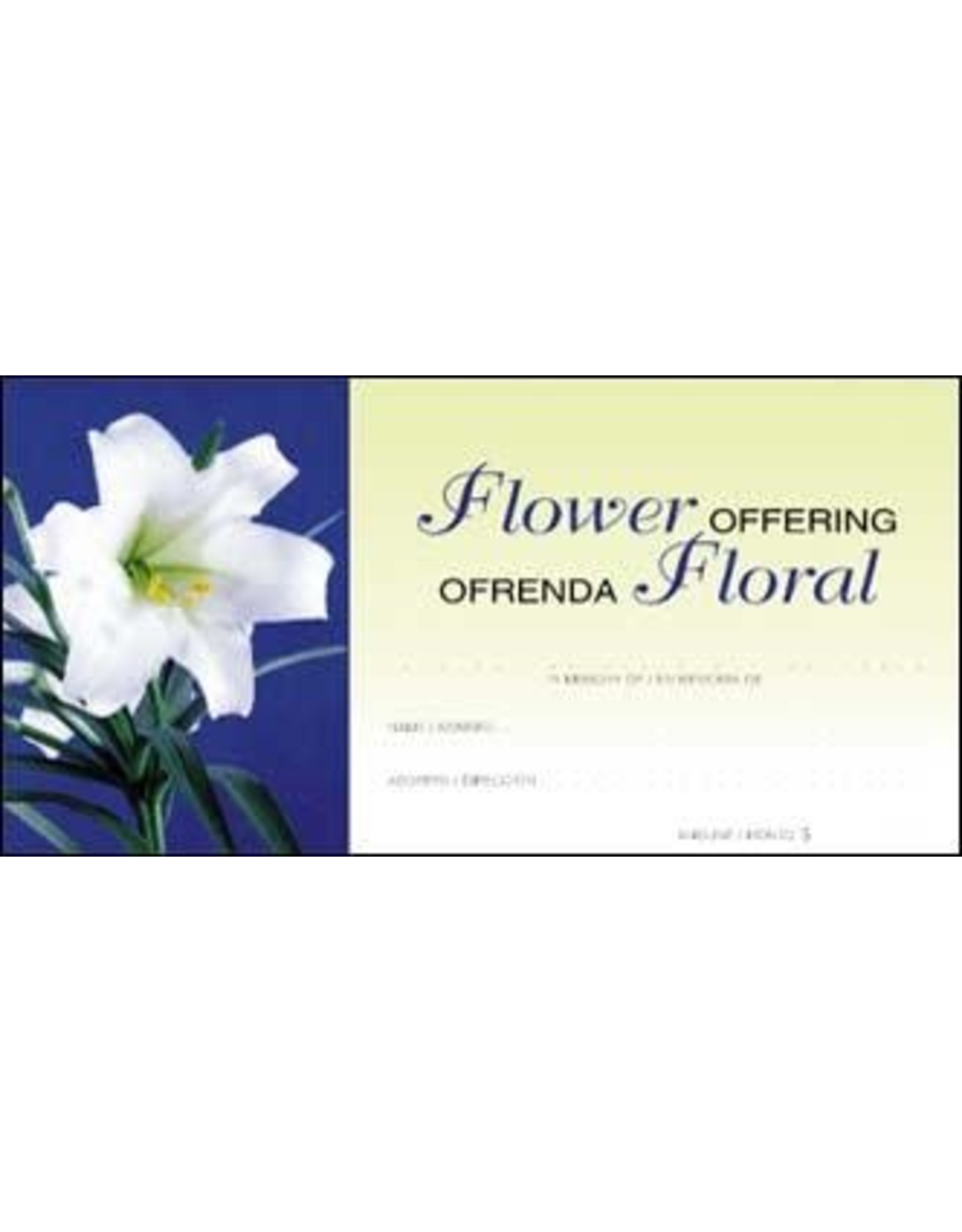 Offering Envelopes-Flower-Easter Lily-Bilingual (100)