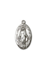 Bliss Miraculous Medal, Large Oval, Sterling Silver