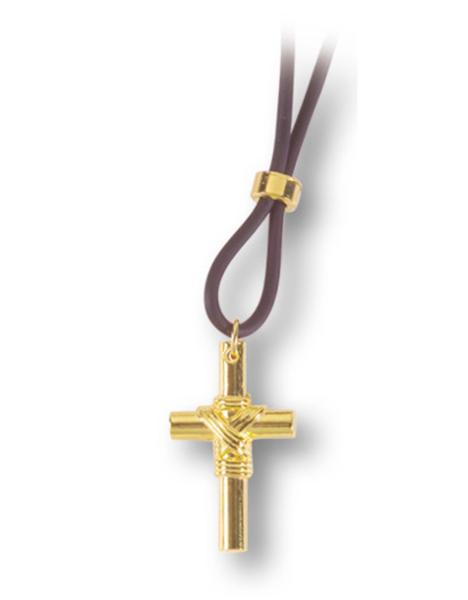 Gold Plated Cross Necklace on Cord