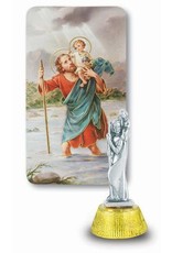 St Christopher Auto Statue with Prayer Card