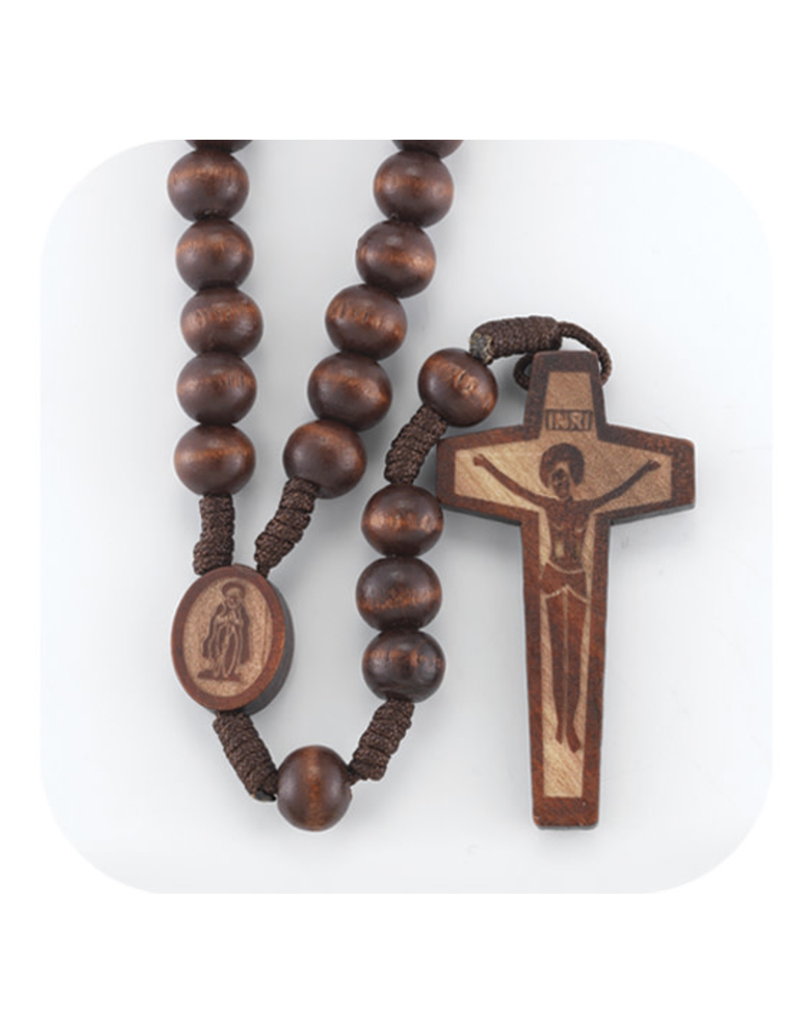 Hirten Dark Brown Bead Cord Rosary