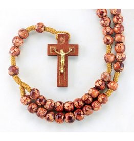 Rosary - Marbelized Burgundy Beads on Cord