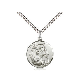 Bliss Holy Family Medal - 18" Chain, Sterling Silver