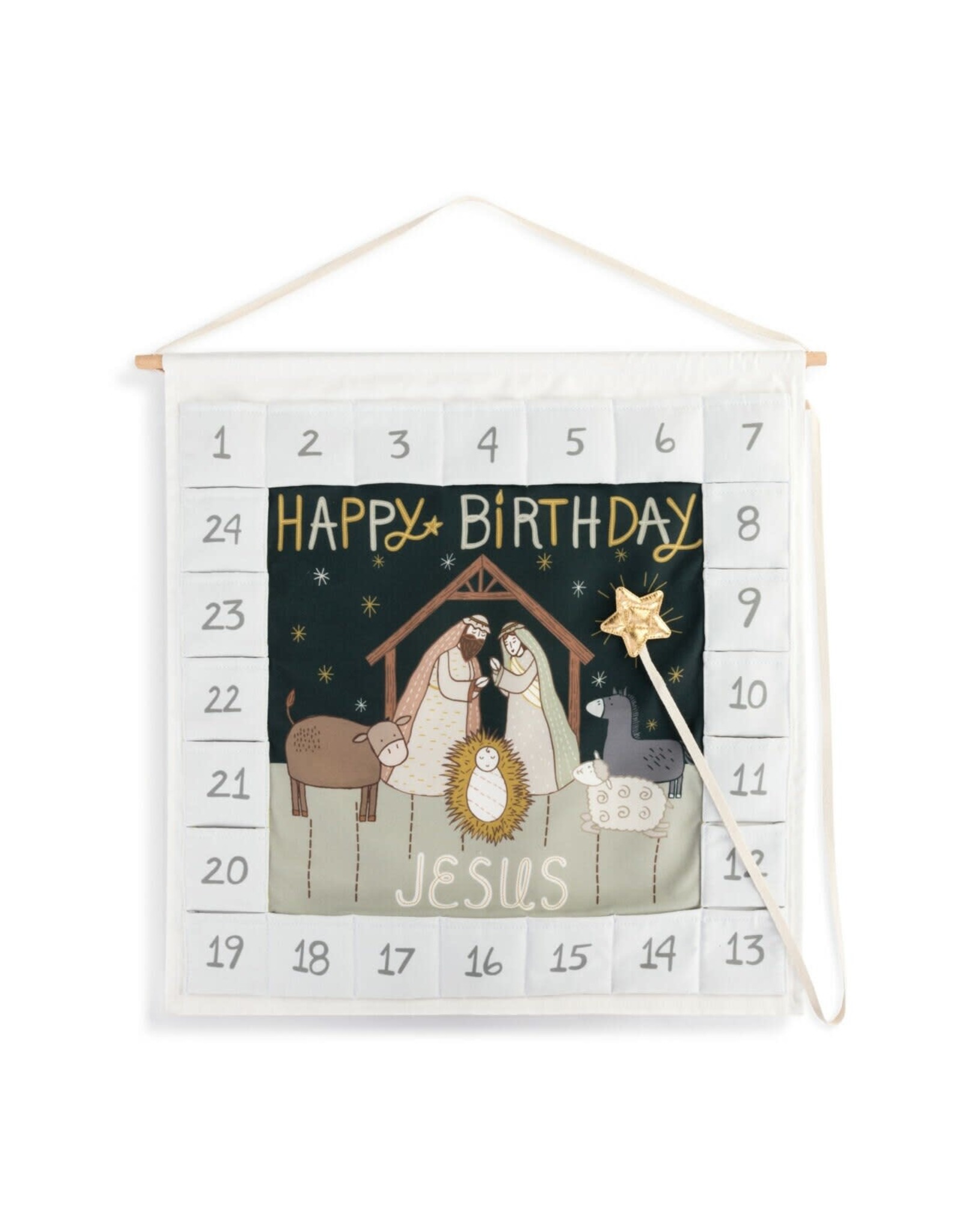 Demdaco Fabric Advent Calendar - Happy Birthday Jesus