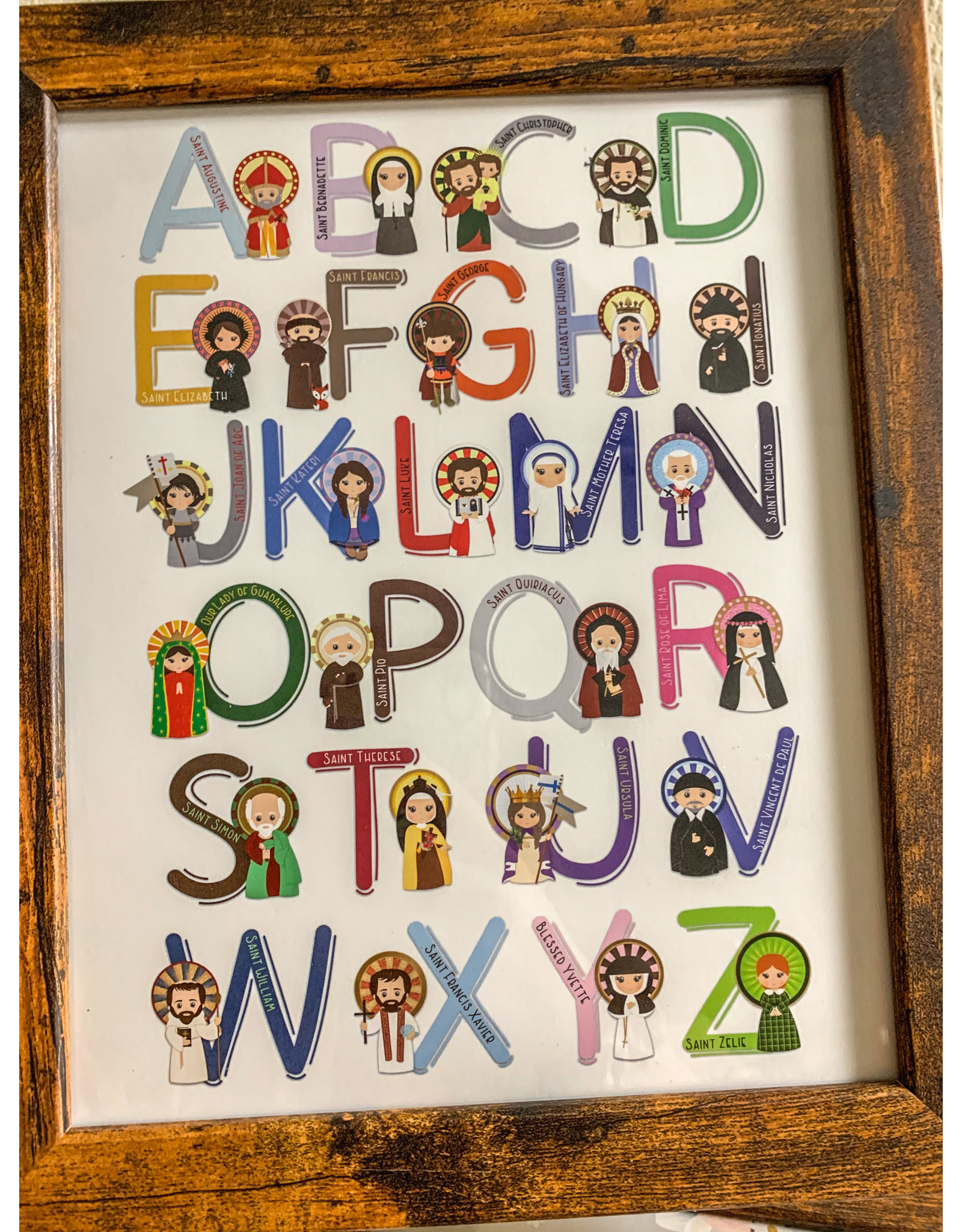 Saints Alphabet Framed Art Print