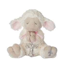Ganz Serenity Lamb with Crib Cross (Pink)