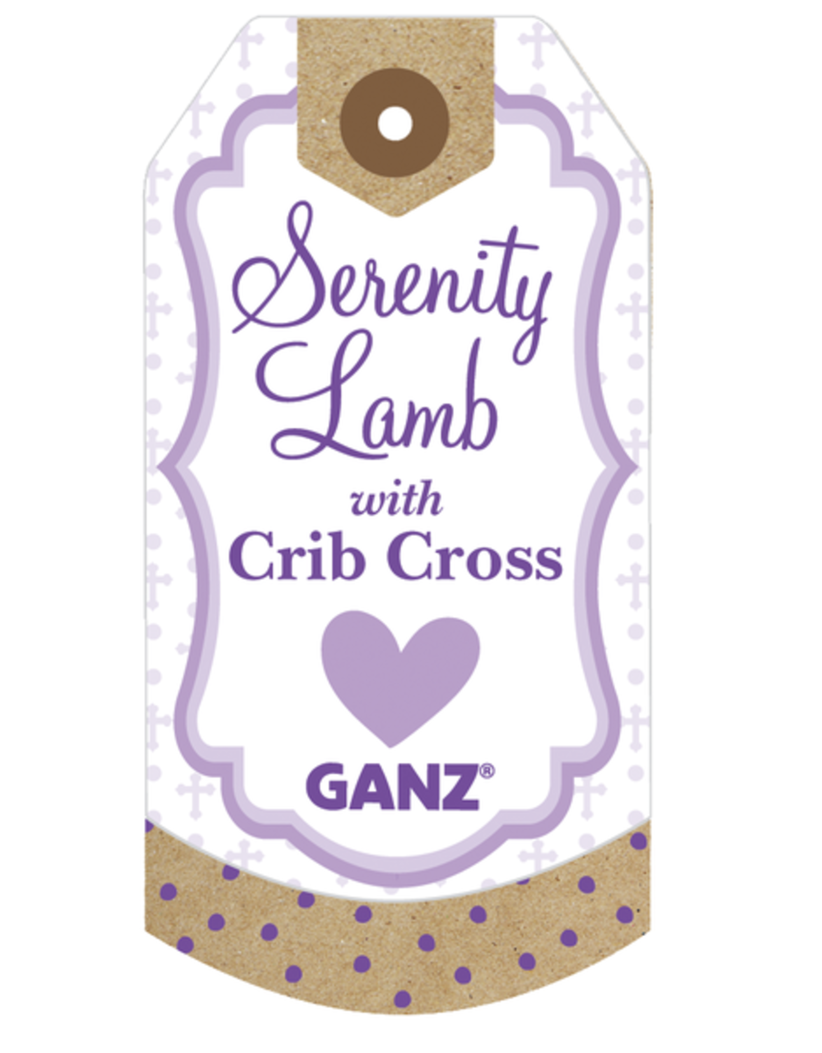 Ganz Serenity Lamb with Crib Cross (Pink)