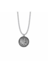 Singer Pewter St. Christopher Large Round Medal on 18" Chain