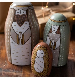 Happy Birthday Jesus Nesting Nativity Set (3 pc)