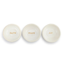 Sculpted Edge Bowls, Set of 3 (Faith, Peace, Joy)