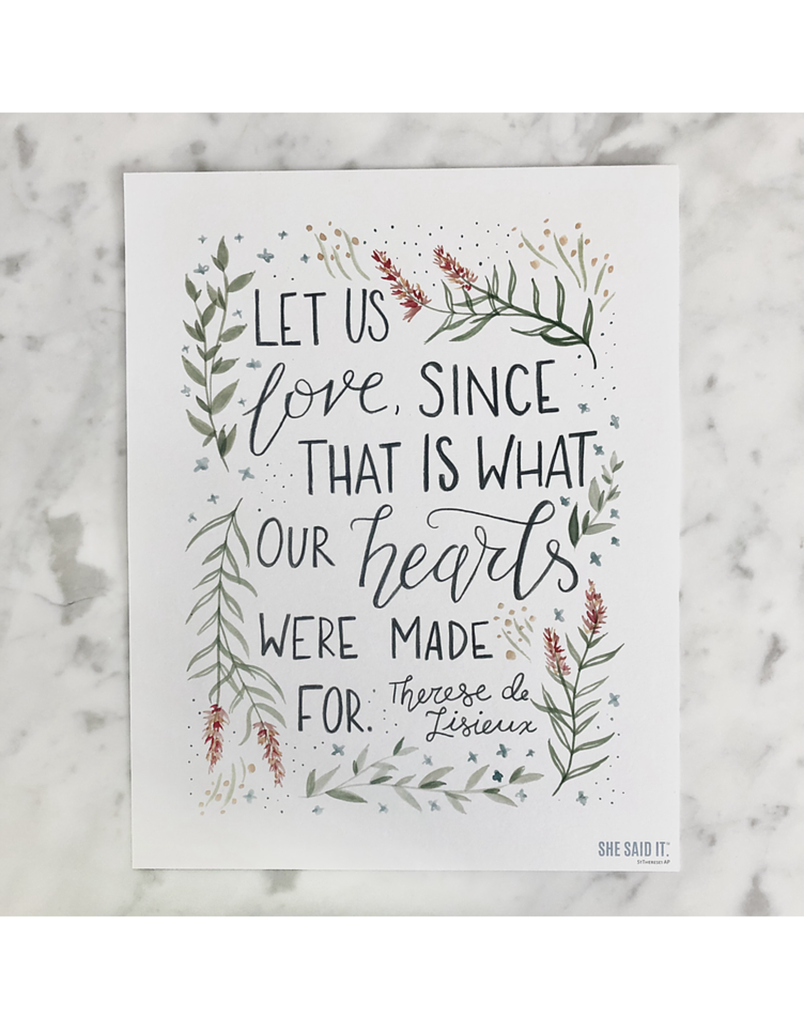 St Therese of Lisieux Quote Art Print