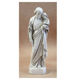 Orlandi St. Joseph & Baby Outdoor Statue - Fiberglass, Antique Stone Finish (36")