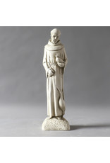 Orlandi St. Francis of the Garden Statue - Fiberglass, Antique Stone Finish (14")