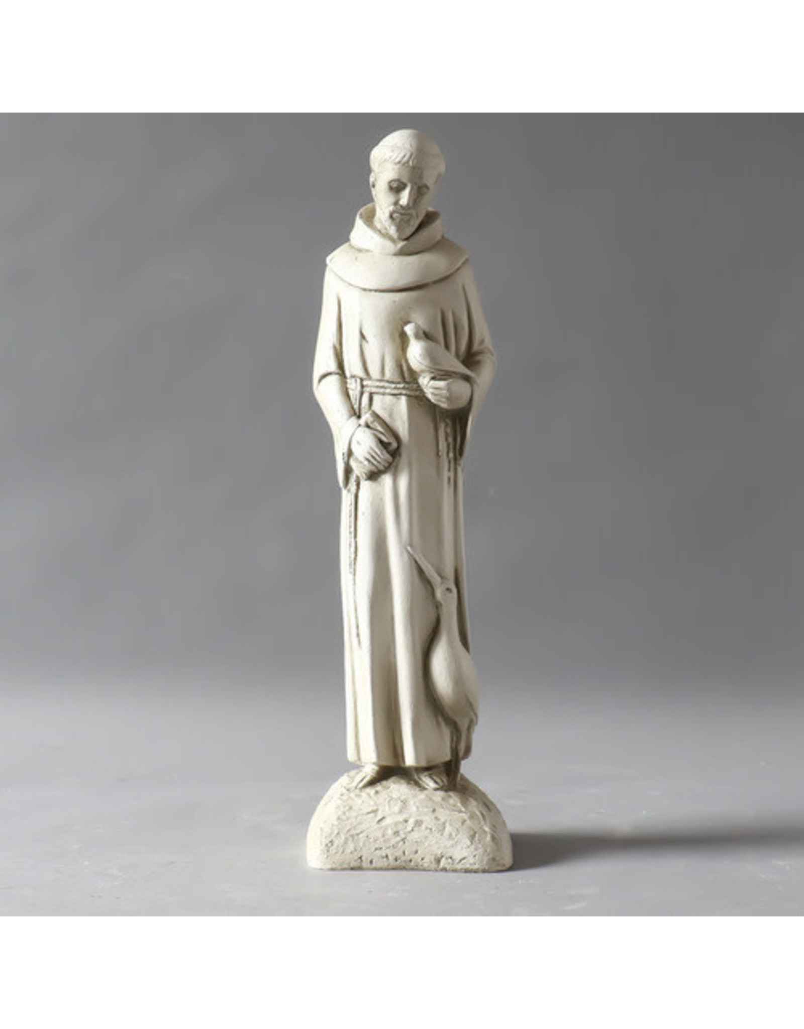 Orlandi Statue - St. Francis of the Garden, Antique Stone Finish (14")