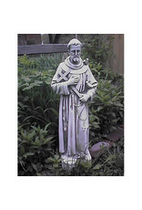 Orlandi St. Francis of Assisi Outdoor Statue - Fiberglass, Antique Stone Finish (25")