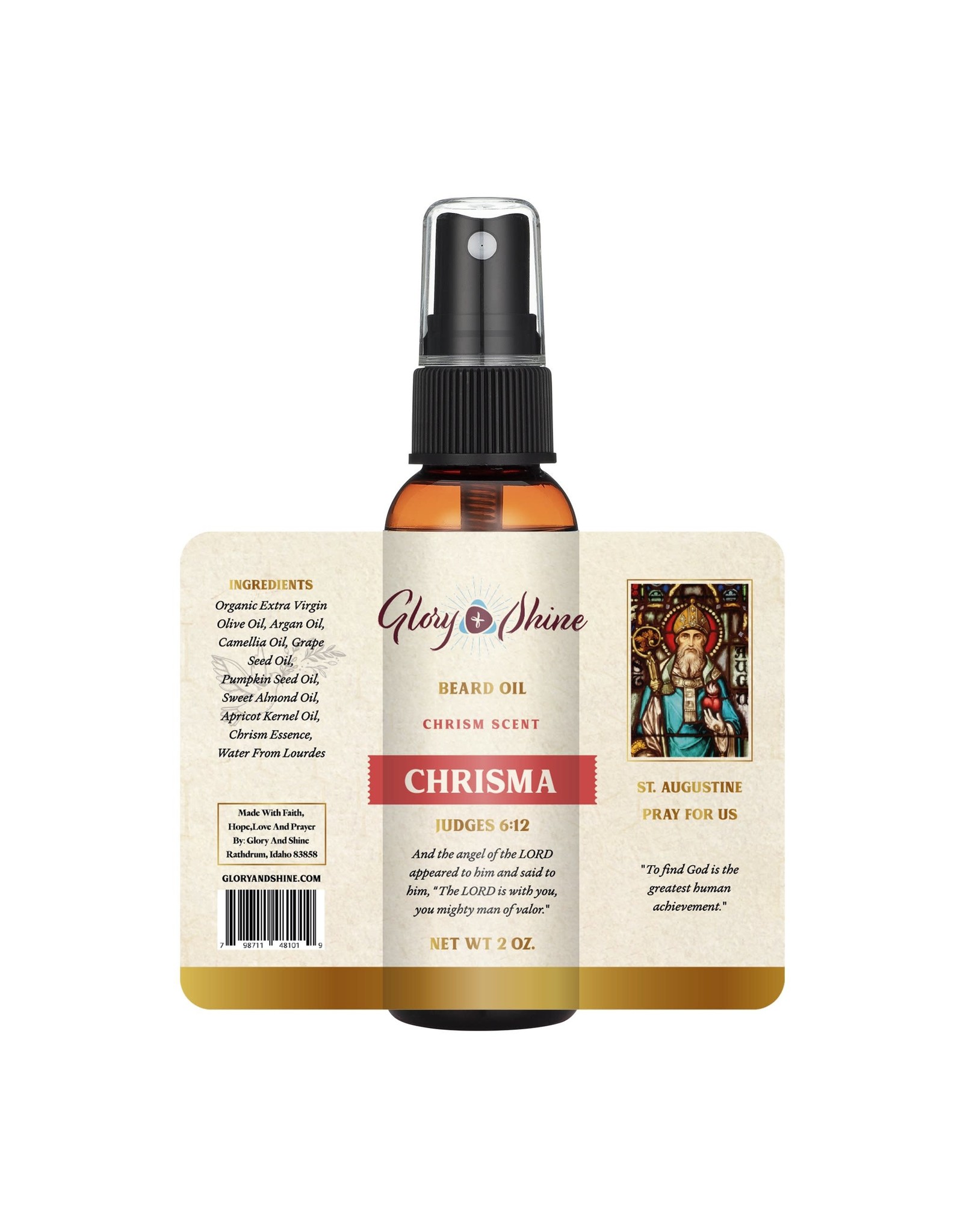 Glory & Shine Glory & Shine Beard Oil - Chrisma (Chrism) - St. Augustine